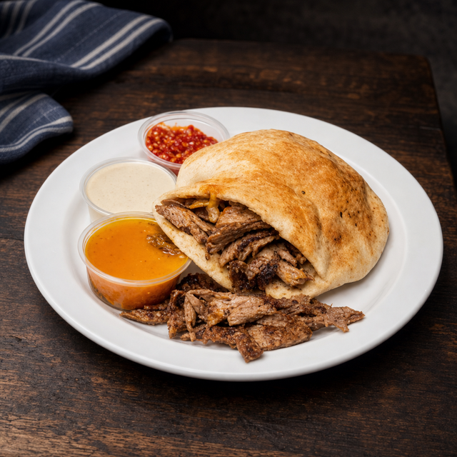 Meat Shawerma Sandwich.